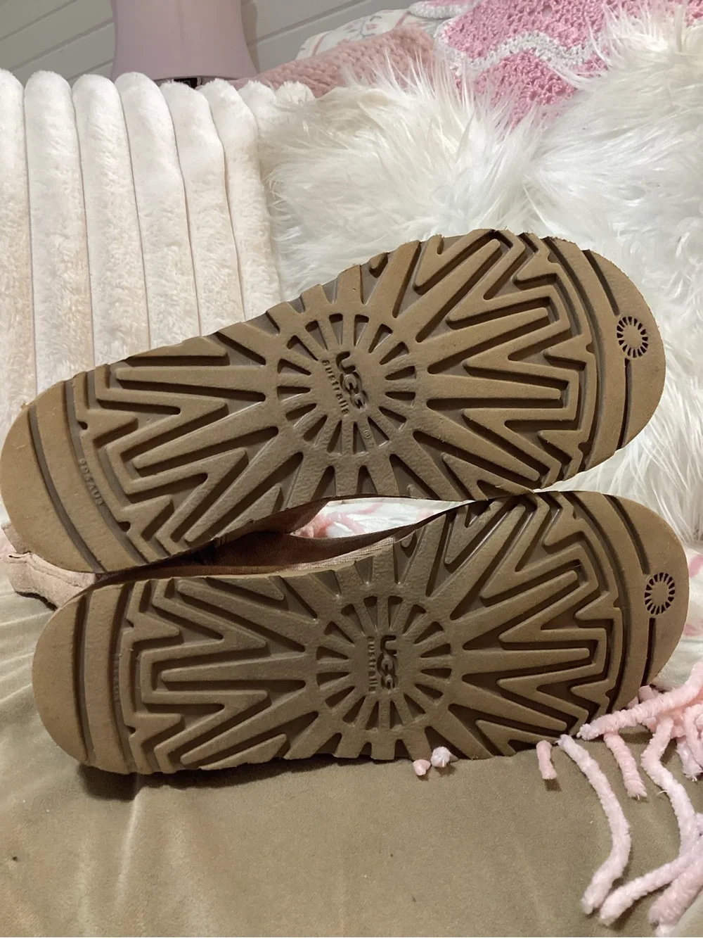 UGG Lo-Pro Shprt Perf Taupe Laser-Cut Suede Mid-Calf Boots
